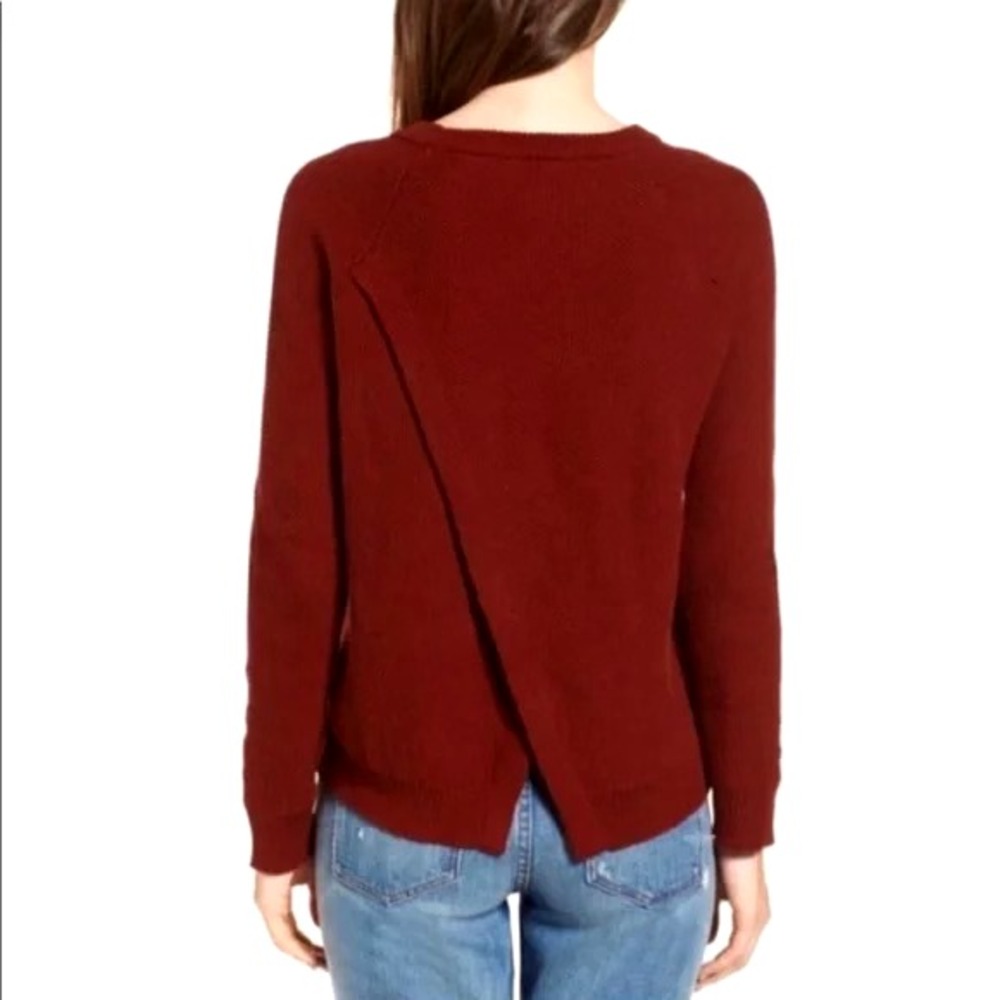 Madewell Burnt Orange Sweater Province Split Cross Back Knit‎ Size M